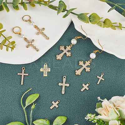 24Pcs 12 Styles Alloy Crystal Rhinestone Pendants FIND-SC0010-80-1