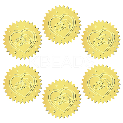 12 Sheets Self Adhesive Gold Foil Embossed Stickers DIY-WH0451-021-1