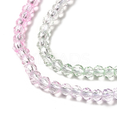 Transparent Gradient Color Glass Beads Strands X1-GLAA-H021-01B-02-1