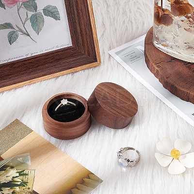 Column Wood Finger Rings Box CON-WH0089-16-1