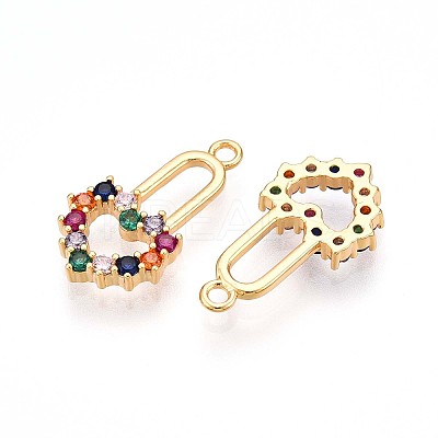 Brass Micro Pave Cubic Zirconia Pendants KK-N261-14G-1