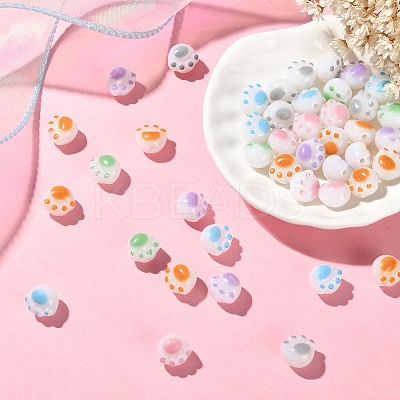 100Pcs Opaque Acrylic Beads OACR-CJ0001-31-1
