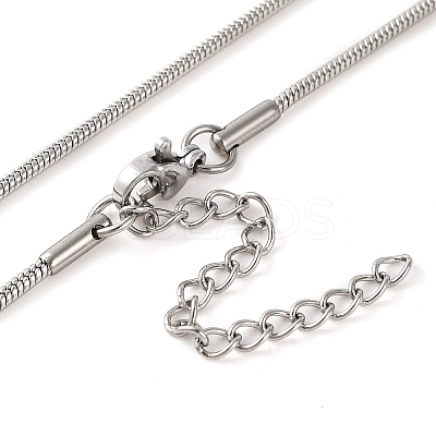 201 Stainless Steel Round Snake Chain Necklaces for Women NJEW-G140-06C-P-1-1