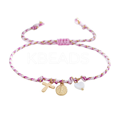 Religion Brass & Natural Shell Charm Bracelets LS-KR4902-4-1