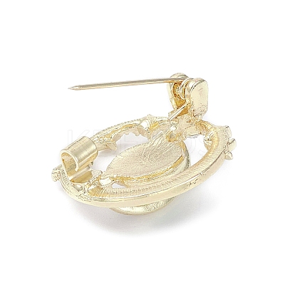 Rhinestone Planet with Star Brooch Pin JEWB-M027-01LG-01-1