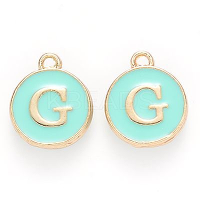 Golden Plated Alloy Enamel Charms ENAM-S118-05G-1