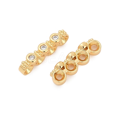 Brass Micro Pave Clear Cubic Zirconia Spacer Bars LS-KK-P302-26G-1