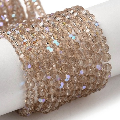 Electroplate Transparent Glass Beads Strands EGLA-A035-T4mm-L22-1