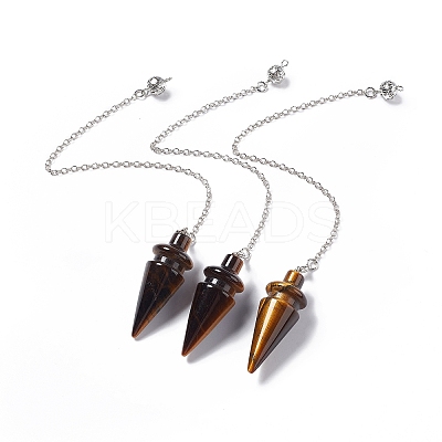 Mixed Gemstone Pointed Dowsing Pendulums AJEW-B020-01P-1