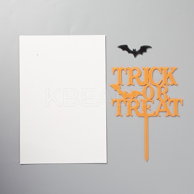 Acrylic Bat & Word Cake Insert Card Decoration DIY-H109-03-1