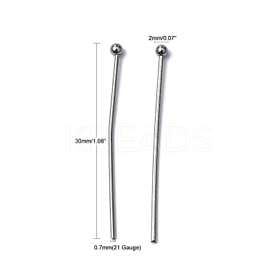 Tarnish Resistant 304 Stainless Steel Ball Head pins STAS-R051-30mm-1