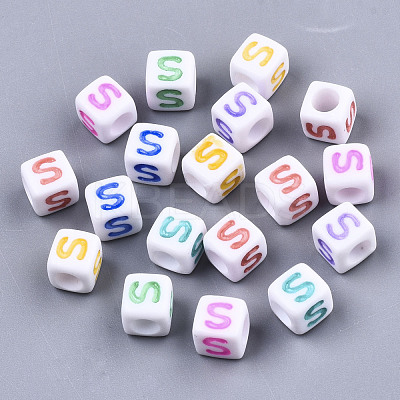 Opaque White Acrylic Beads SACR-R252-02S-1