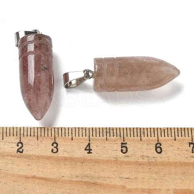 Natural Strawberry Quartz Pointed Pendants G-B127-18P-03-1
