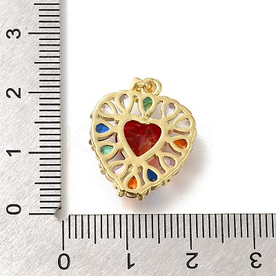 Rack Plating Brass with Cubic Zirconia Pendants KK-Z086-15G-07-1