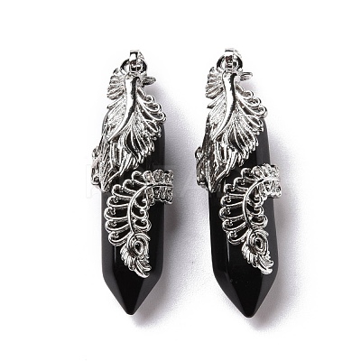 Natural Obsidian Pendants G-E059-02AS-02-1
