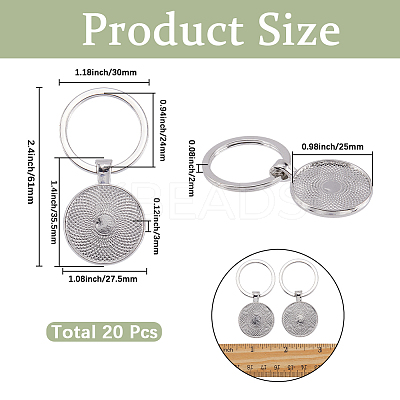 20Pcs Alloy Keychain Cabochon Settings FIND-SC0016-39-1