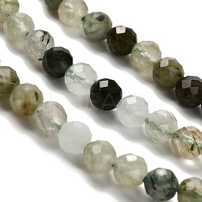Natural Green Rutilated Quartz Beads Strands G-RM2025-A14-4mm-1