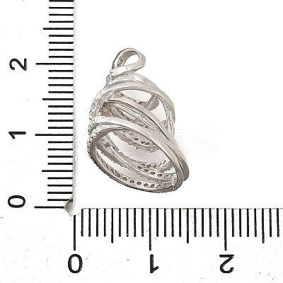 925 Sterling Silver Clear Cubic Zirconia Spiral Pendant Bails STER-R011-04P-1
