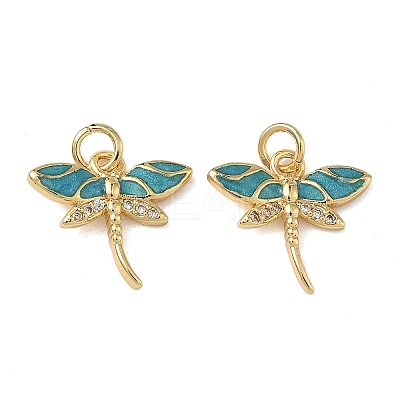 Brass Micro Pave Cubic Zirconia Enamel Pendants KK-L257-12G-1