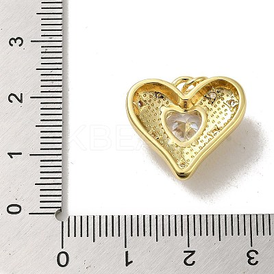 Rack Plating Brass Micro Pave Clear Cubic Zirconia Pendant KK-H473-05G-01-1