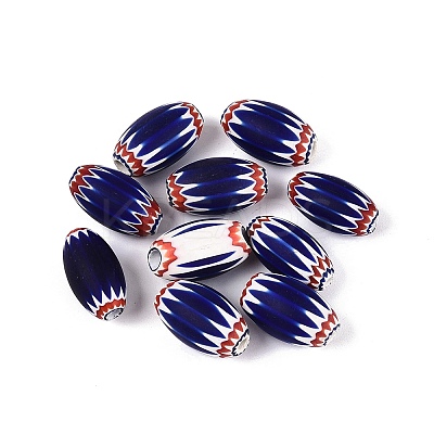 Handmade Millefiori Glass Barrel Beads LA-N002-09E-1