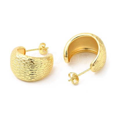 Rack Plating Brass Round Stud Earrings EJEW-D059-21G-1