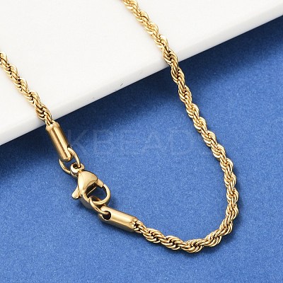 Unisex 304 Stainless Steel Rope Chain Necklaces X-STAS-D0002-33G-1