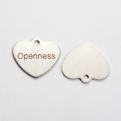 Non-Tarnish 201 Stainless Steel Heart Pendants LS-STAS-L165-C11-1