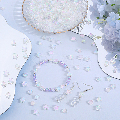 800Pcs 2 Styles Eco-Friendly Transparent Acrylic Beads TACR-SP0001-01B-1