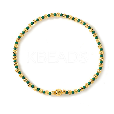 St. Patrick's Day Brass & Glass Seed Bead Stretch Bracelets for Women MR9061-4-1