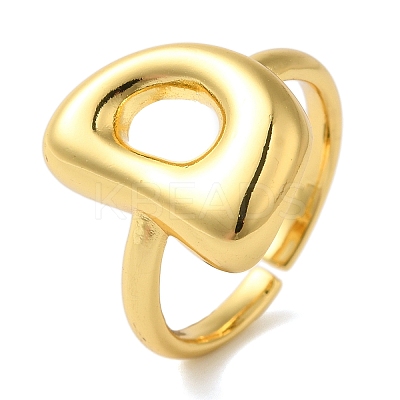 Initials Brass Open Cuff Ring for Women RJEW-N046-02D-G-1