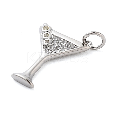 Rack Plating Brass Micro Pave Cubic Zirconia Pendants KK-NH0003-02P-1