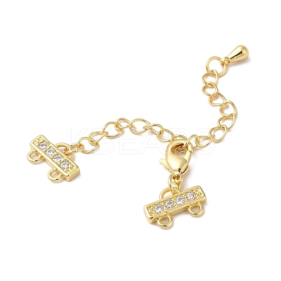 Brass Micro Pave Cubic Zirconia Chain Extender KK-L216-004C-G-1
