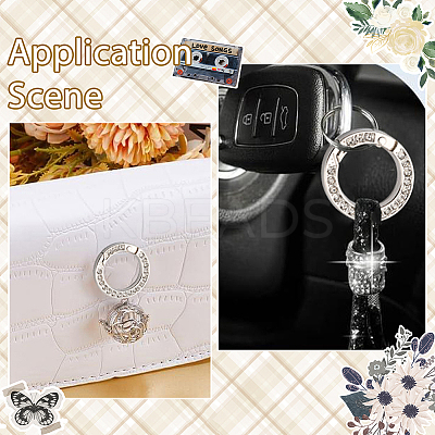 16Pcs Alloy Rhinestone Spring Gate Rings FIND-SP0004-52B-1