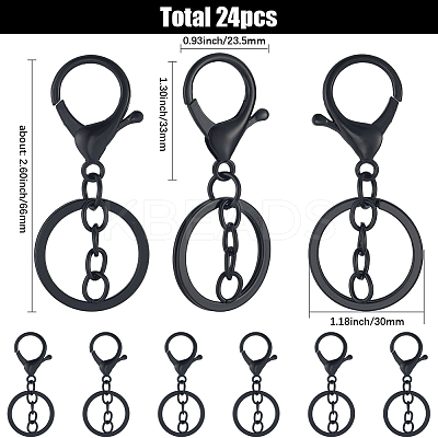 24Pcs Alloy Keychain Clasps KEYC-SC0001-82EB-1