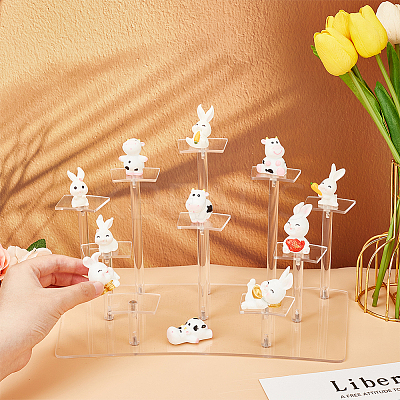 10-Tier Transparent Acrylic Minifigures Display Risers ODIS-WH0030-45-1
