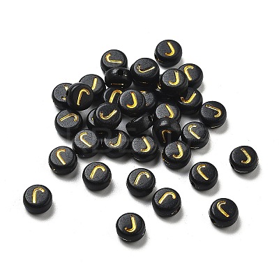 Plating Opaque Acrylic Beads OACR-R005-03J-1