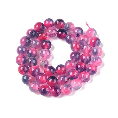 Dyed Natural White Jade Beads Strands G-T138-8mm-210-17-1