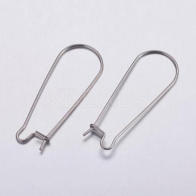 Tarnish Resistant 316 Surgical Stainless Steel Hoop Earrings Settings STAS-K146-040-33x12mm-1