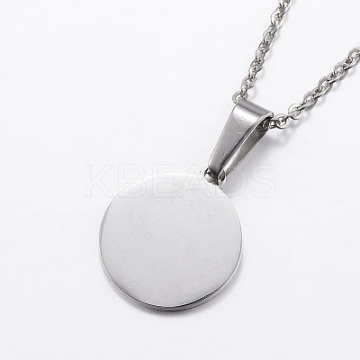 Non-Tarnish 304 Stainless Steel Pendant Necklaces NJEW-J053-03P-1