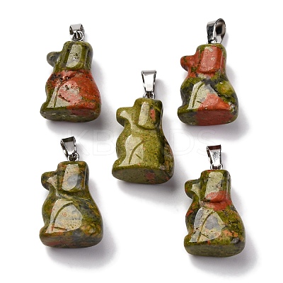 Natural Unakite Pendants G-B127-07P-06-1