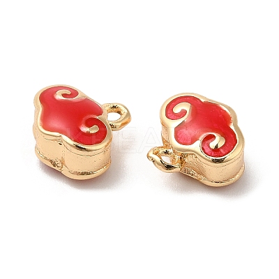Brass Enamel Charms KK-B074-31G-1