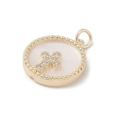 Brass Micro Pave Clear Cubic Zirconia Pendants KK-A207-10B-G-1