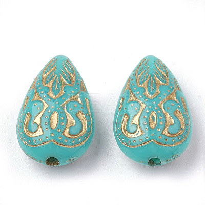 Teardrop Plating Acrylic Beads X-PACR-Q102-151E-1