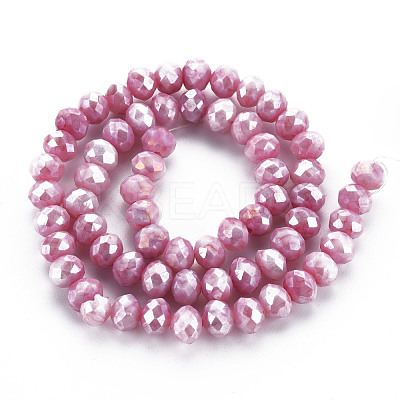 Opaque Baking Paint Glass Beads Strands EGLA-N006-010A-B02-1