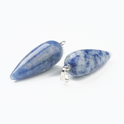 Natural Blue Spot Jasper Pointed Pendants G-F705-01G-P-1