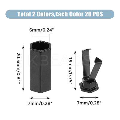 40Pcs 2 Colors Alloy Aglets for Shoelaces FIND-DC0004-99-1