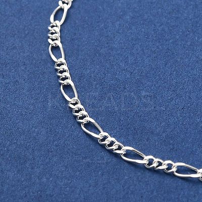 925 Sterling Silver Figaro Chain Bracelets for Women BJEW-E101-01S-01-1