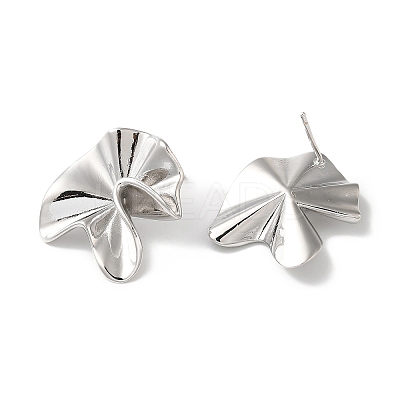 Rack Plating Brass Flower Stud Earrings for Women EJEW-Z019-16P-1