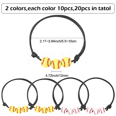 20Pcs 2 Colors Sport Theme Acrylic Beaded Bracelets for Men Women BJEW-SP0001-22-1